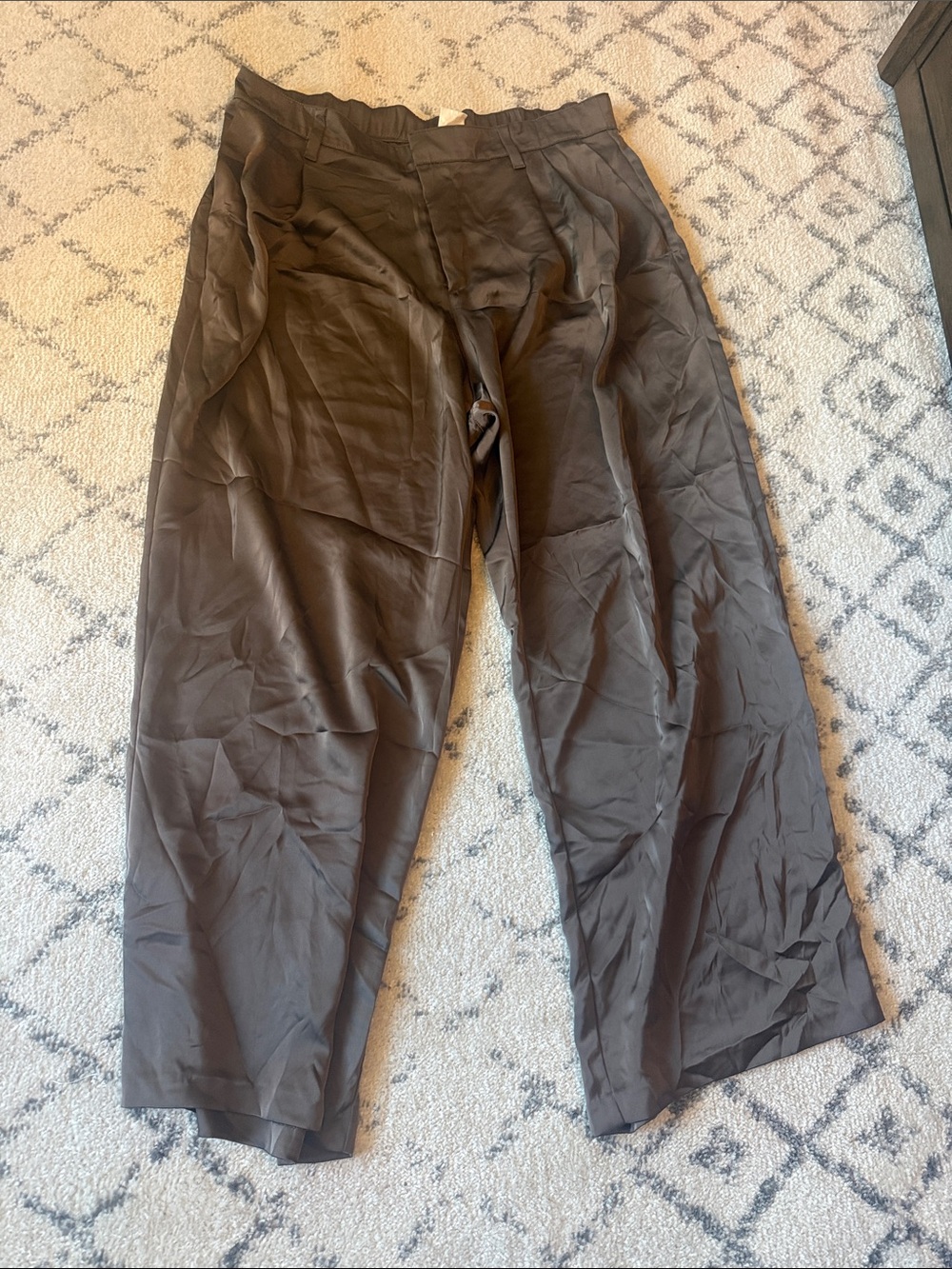 GAP Women’s Satin Dark Brown Wide-Leg Dress Pants